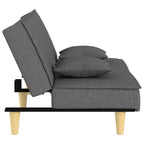 vidaXL Canapé-lit Tissu gris foncé (100 % polyester), contreplaqué, mousse Standard