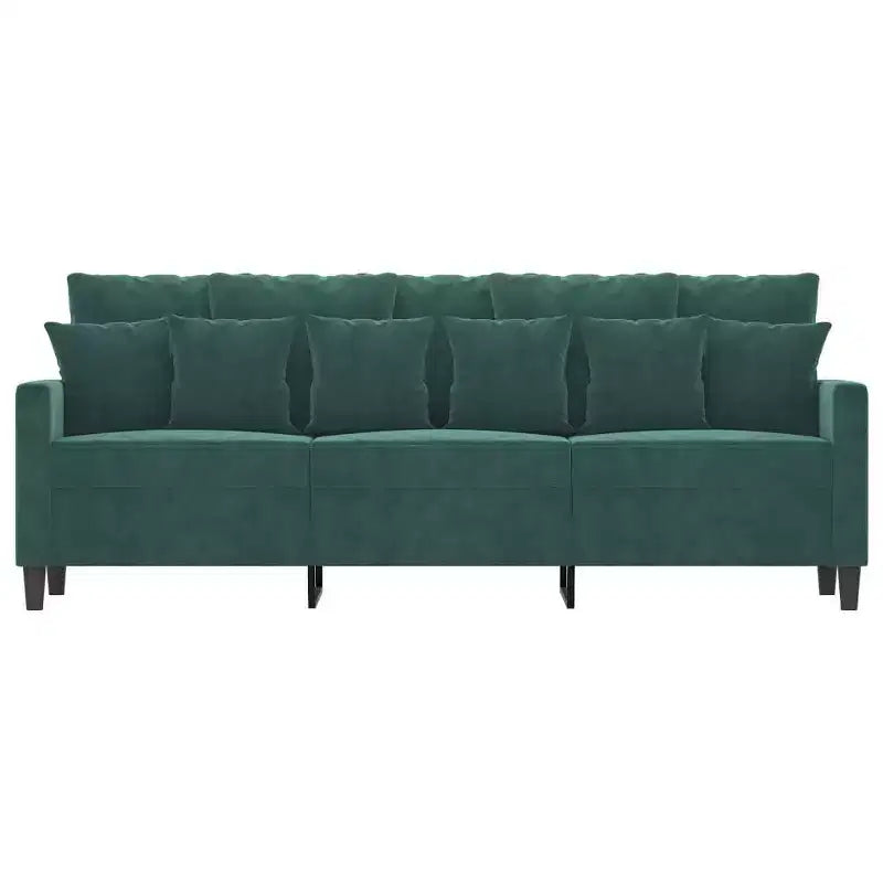 vidaXL Canapé 3 places Velours vert foncé (100 % polyester), métal, textilène