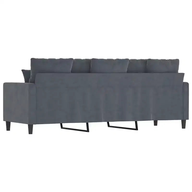 vidaXL Canapé 3 places Velours vert foncé (100 % polyester), métal, textilène