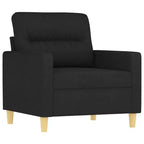 vidaXL Ensemble de canapés 3 pièces avec coussins - Salon de jardin confortable en tissu noir - Utilisation intérieure/extérieure - Facile à nettoyer et à assembler