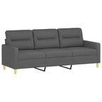 vidaXL Ensemble de canapés Tissu gris foncé (100 % polyester), métal, contreplaqué, textilène