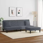 vidaXL Ensemble de canapés Velours gris foncé (100 % polyester), Bois, Plastique Standard