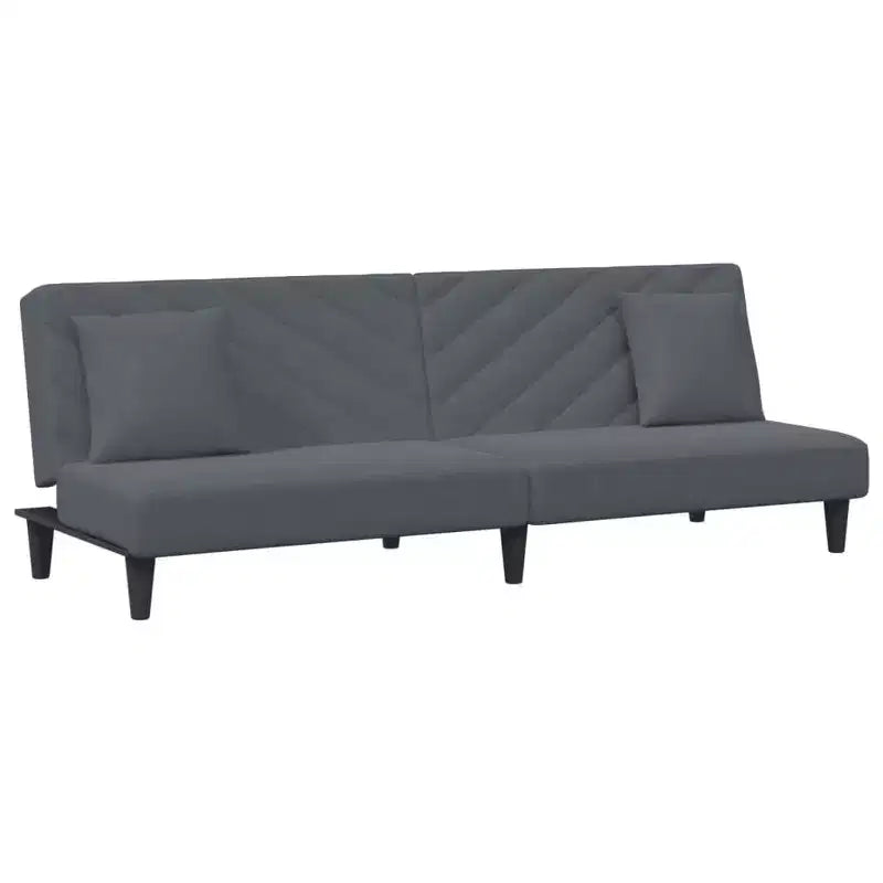 vidaXL Ensemble de canapés Velours gris foncé (100 % polyester), Bois, Plastique Standard