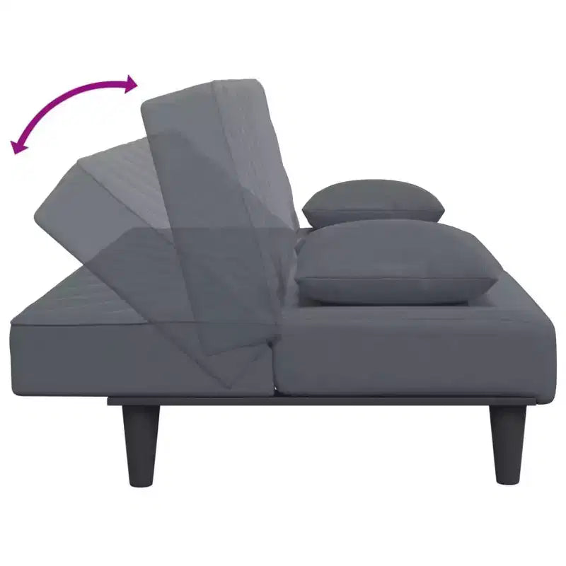 vidaXL Ensemble de canapés Velours gris foncé (100 % polyester), Bois, Plastique Standard