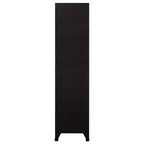 vidaXL Locker Grey Steel Large Locker Cabinet Rectangular Industrial - Black With 2 lockers