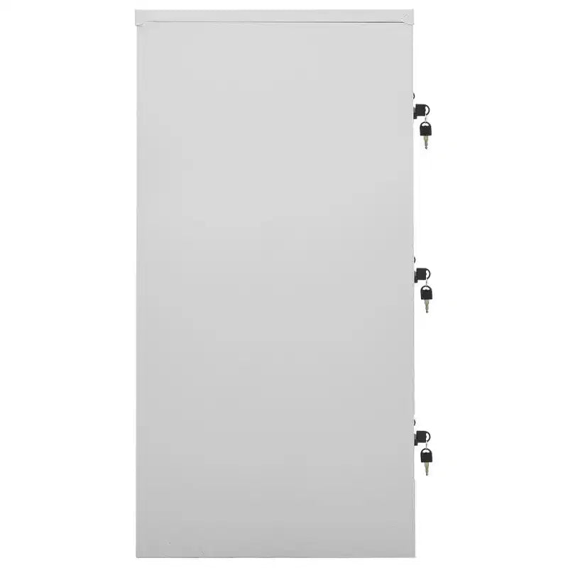 vidaXL Armoire de rangement - Design moderne Acier Organiseur de rangement avec 9 casiers - Convient aux écoles, bureaux et maisons - Gris et Rouge