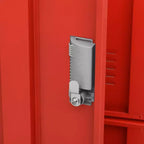 vidaXL Armoire de rangement - Design moderne Acier Organiseur de rangement avec 9 casiers - Convient aux écoles, bureaux et maisons - Gris et Rouge