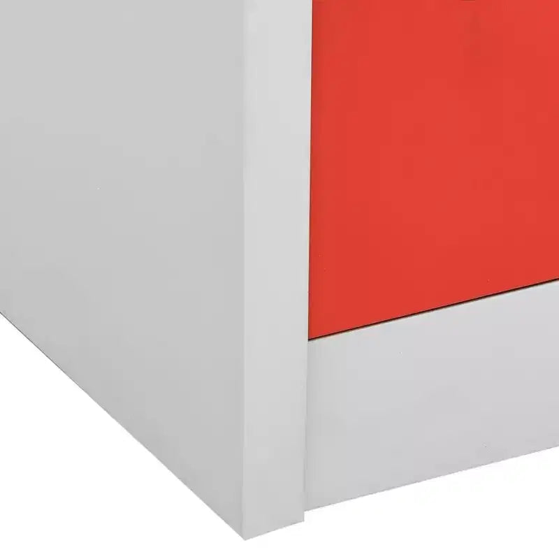 vidaXL Armoire de rangement - Design moderne Acier Organiseur de rangement avec 9 casiers - Convient aux écoles, bureaux et maisons - Gris et Rouge
