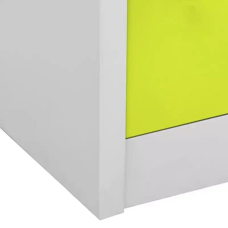 vidaXL Armoire de Vestiaire en Acier à 9 Casiers - Gris et Vert, 89,9 x 45 x 92,5 cm, Organisateur de Rangement Sécurisé pour Écoles, Bureaux et Maisons