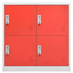 vidaXL Ensemble de 2 casiers Gris clair et rouge Acier Moyen - Gris clair et rouge avec 4 casiers Lot de 2