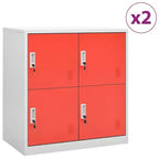 vidaXL Ensemble de 2 casiers Gris clair et rouge Acier Moyen - Gris clair et rouge avec 4 casiers Lot de 2