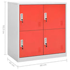 vidaXL Ensemble de 2 casiers Gris clair et rouge Acier Moyen - Gris clair et rouge avec 4 casiers Lot de 2