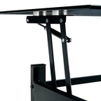 Table basse relevable moderne GDFStudio Kirara avec plateau en verre trempé à 2 couches