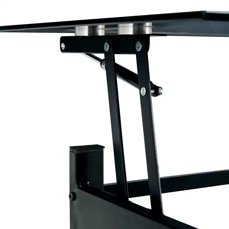 Table basse relevable moderne GDFStudio Kirara avec plateau en verre trempé à 2 couches