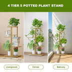 TROPOW Support de plantes en métal à 4 niveaux - Étagère à fleurs pour l'intérieur et l'extérieur - Support de plantes d'intérieur et balcon