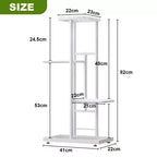 TROPOW Support de plantes en métal à 4 niveaux - Étagère à fleurs pour l'intérieur et l'extérieur - Support de plantes d'intérieur et balcon