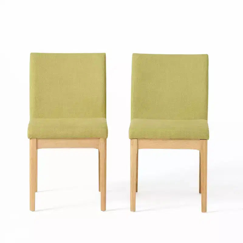 GDFStudio Hampton Chaises de salle à manger sans accoudoirs en tissu de style Mid-Century (Lot de 2)
