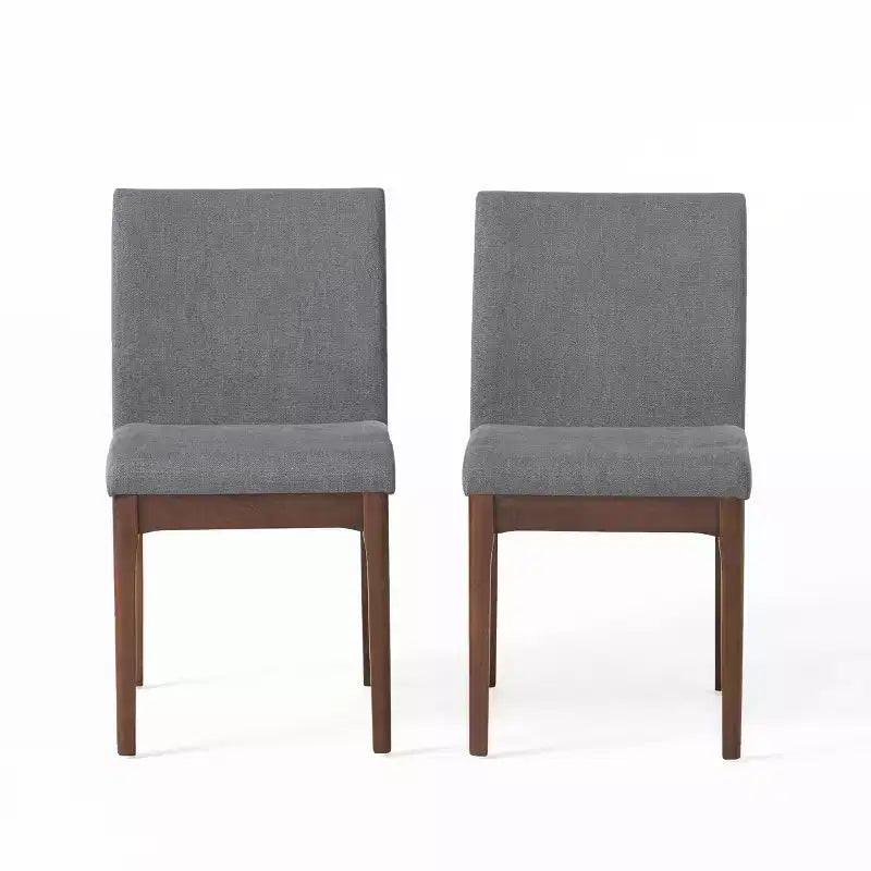 GDFStudio Hampton Chaises de salle à manger sans accoudoirs en tissu de style Mid-Century (Lot de 2)