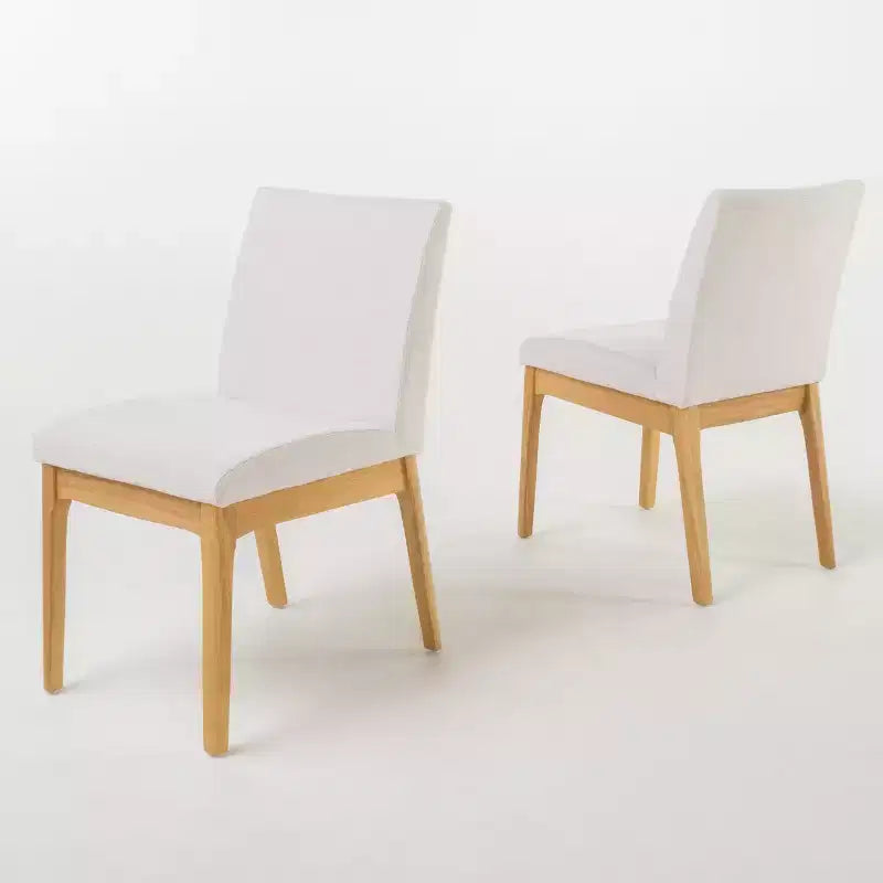 GDFStudio Hampton Chaises de salle à manger sans accoudoirs en tissu de style Mid-Century (Lot de 2)