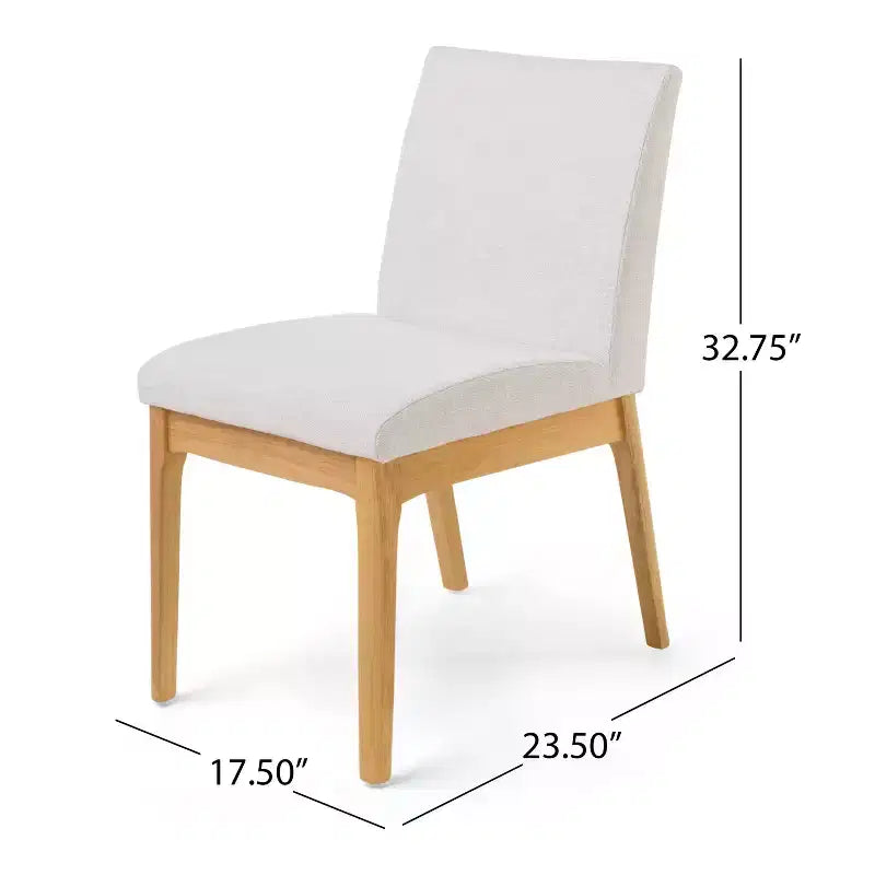 GDFStudio Hampton Chaises de salle à manger sans accoudoirs en tissu de style Mid-Century (Lot de 2)