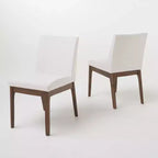 GDFStudio Hampton Chaises de salle à manger sans accoudoirs en tissu de style Mid-Century (Lot de 2)