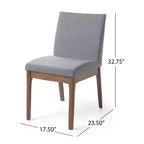 GDFStudio Hampton Chaises de salle à manger sans accoudoirs en tissu de style Mid-Century (Lot de 2)