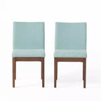 GDFStudio Hampton Chaises de salle à manger sans accoudoirs en tissu de style Mid-Century (Lot de 2)