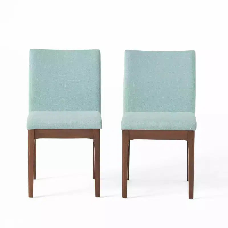 GDFStudio Hampton Chaises de salle à manger sans accoudoirs en tissu de style Mid-Century (Lot de 2)