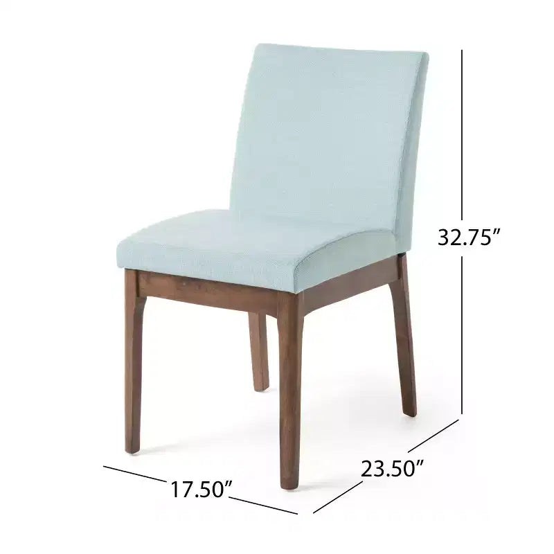 GDFStudio Hampton Chaises de salle à manger sans accoudoirs en tissu de style Mid-Century (Lot de 2)