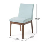 GDFStudio Hampton Chaises de salle à manger sans accoudoirs en tissu de style Mid-Century (Lot de 2)