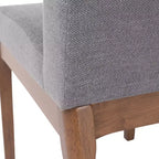 GDFStudio Hampton Chaises de salle à manger sans accoudoirs en tissu de style Mid-Century (Lot de 2)