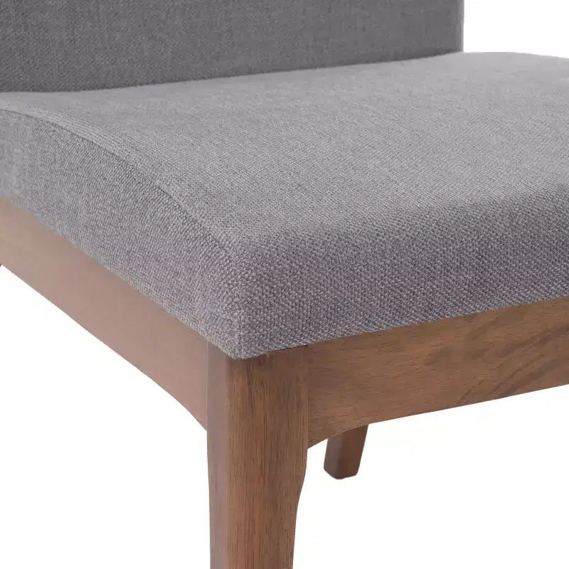 GDFStudio Hampton Chaises de salle à manger sans accoudoirs en tissu de style Mid-Century (Lot de 2)