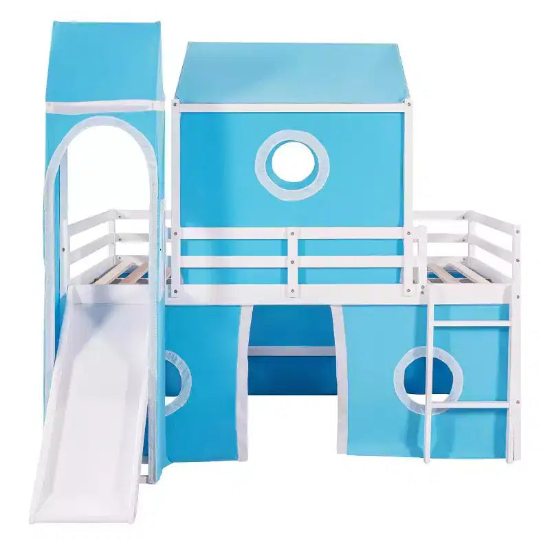 Lit mezzanine complet Acekool - Design cabane avec rangements et tour de tente
