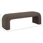Meridian Furniture, Banc Niagara en tissu Boucle