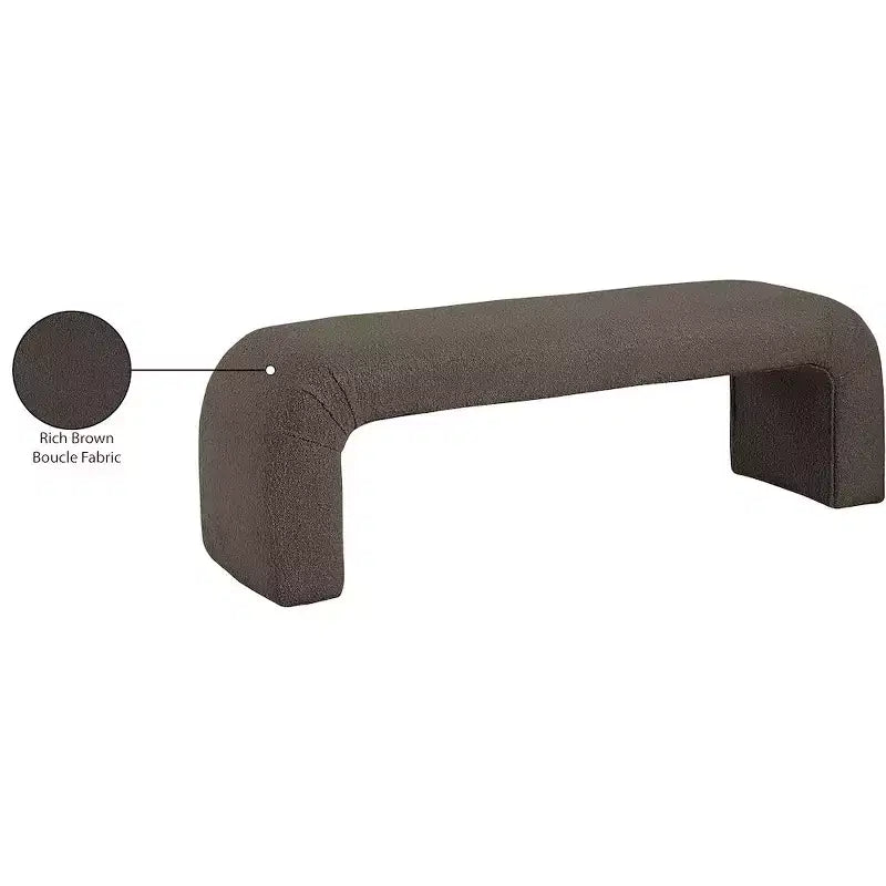 Meridian Furniture, Banc Niagara en tissu Boucle