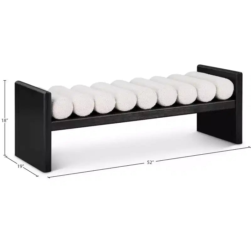 Meridian Furniture, Banc Waverly en tissu bouclé