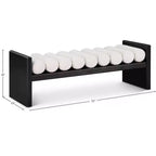 Meridian Furniture, Banc Waverly en tissu bouclé