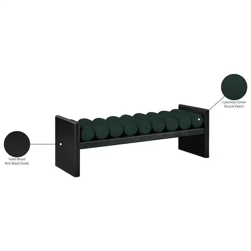 Meridian Furniture, Banc Waverly en tissu bouclé
