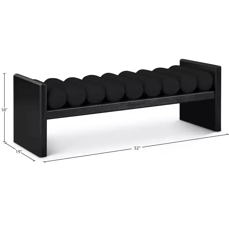 Meridian Furniture, Banc Waverly en tissu bouclé