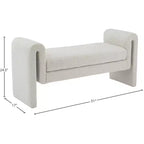 Meridian Furniture, Banc en tissu bouclé Stylus