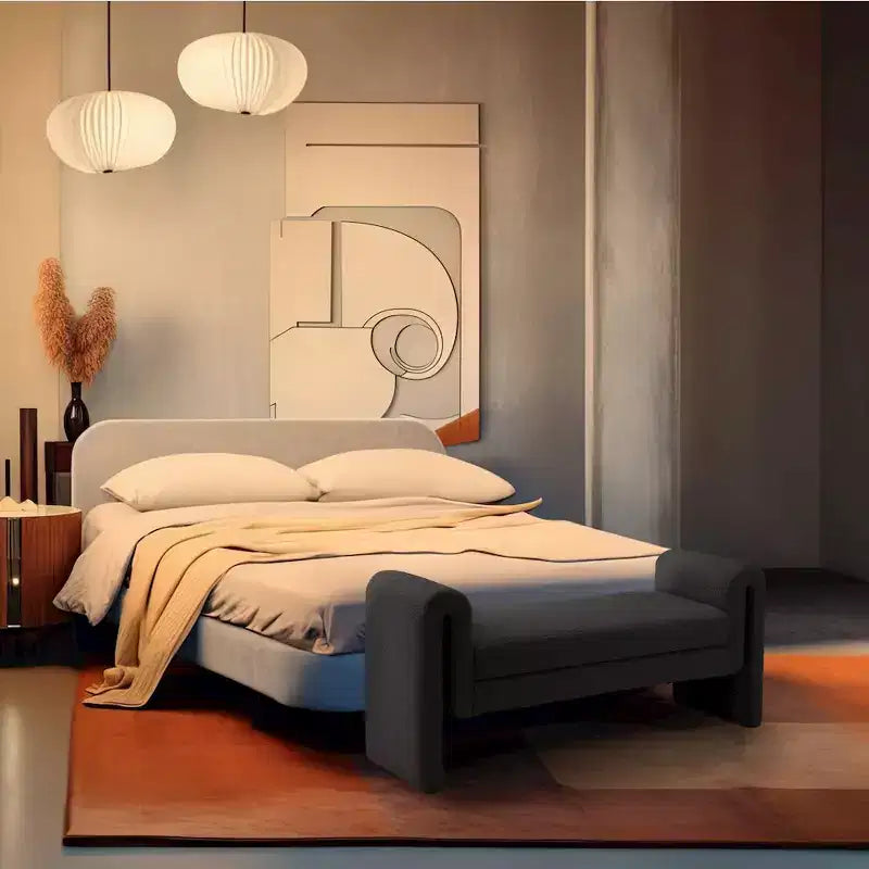 Meridian Furniture, Banc en tissu bouclé Stylus