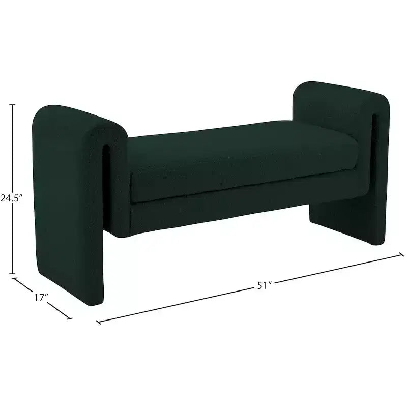 Meridian Furniture, Banc en tissu bouclé Stylus