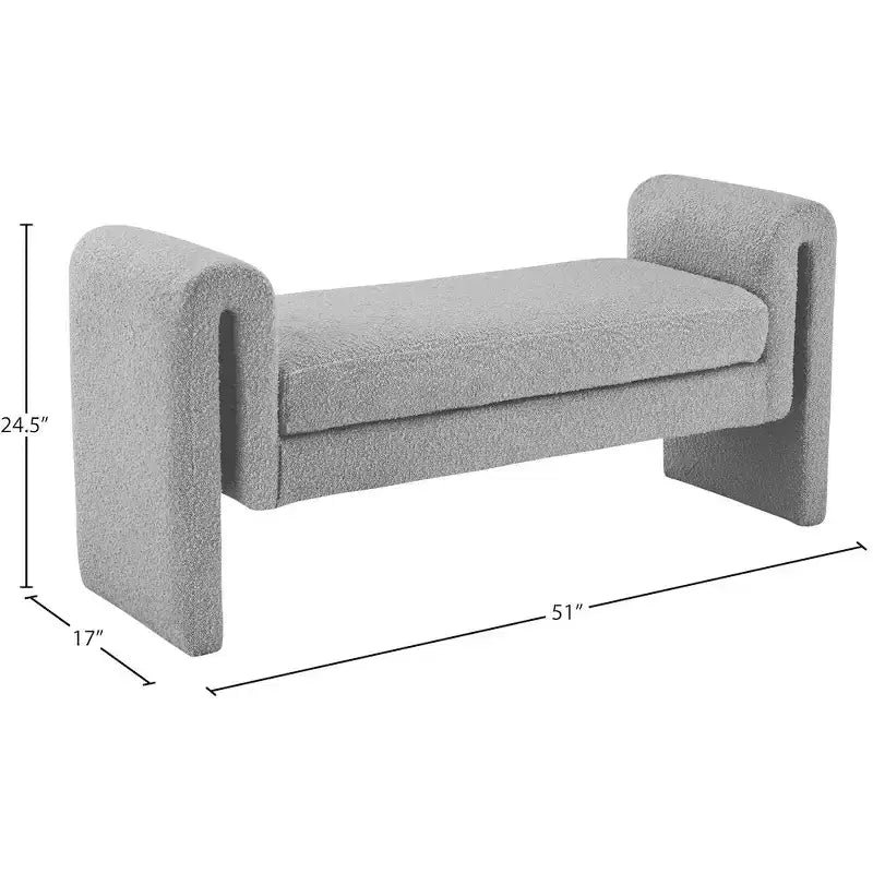 Meridian Furniture, Banc en tissu bouclé Stylus