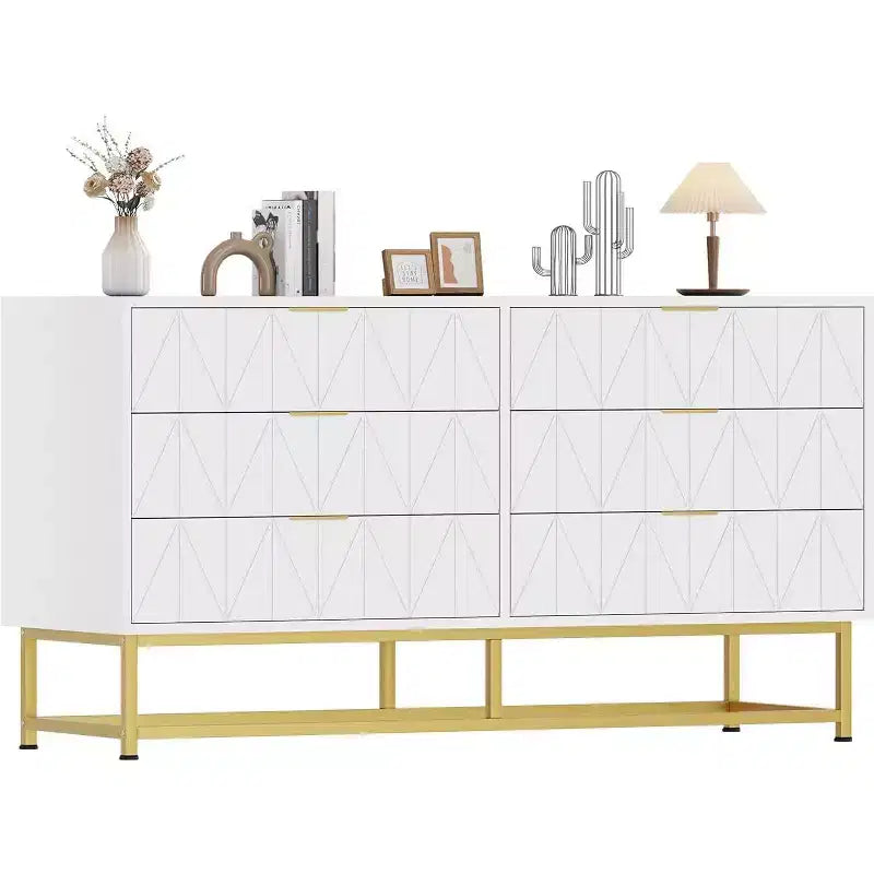 Acekool Commode en tissu à 6 tiroirs, petite commode de rangement avec plateau en bois, table de chevet moderne et organisateur de vêtements pour chambre à coucher, placard, salon