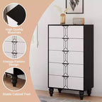 Acekool Commode à 5 tiroirs, commode moderne à motif vintage, tiroirs de rangement profonds pour chambre à coucher, salon, entrée
