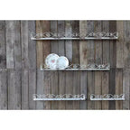 Storied Home Étagères décoratives en fer de ferme, crème vieillie, lot de 4 tailles