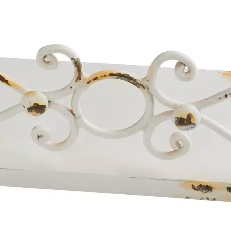 Storied Home Étagères décoratives en fer de ferme, crème vieillie, lot de 4 tailles