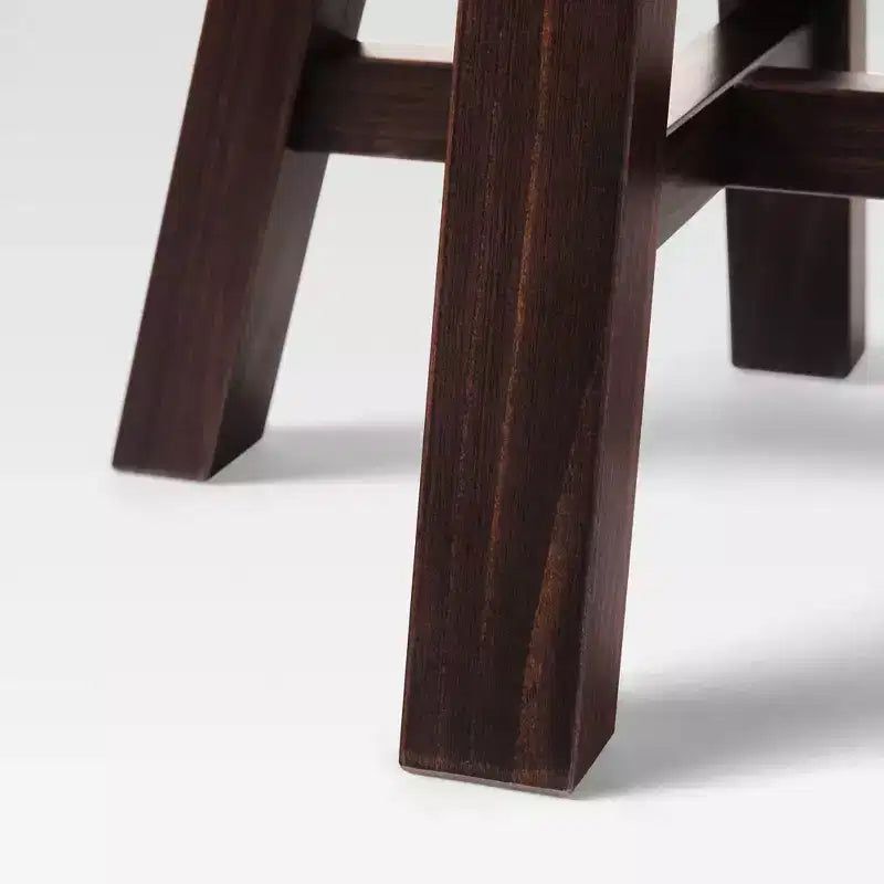 Table d'appoint ronde de 18 pouces en bois massif style ferme moderne