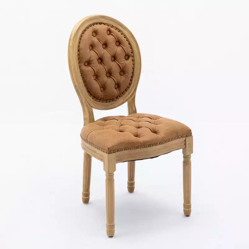 CLIHOME Lot de 2 Chaises d'appoint de style français à cadre en bois massif et peinture antique, Chaises de salle à manger en cuir artificiel PU