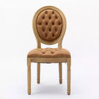 CLIHOME Lot de 2 Chaises d'appoint de style français à cadre en bois massif et peinture antique, Chaises de salle à manger en cuir artificiel PU